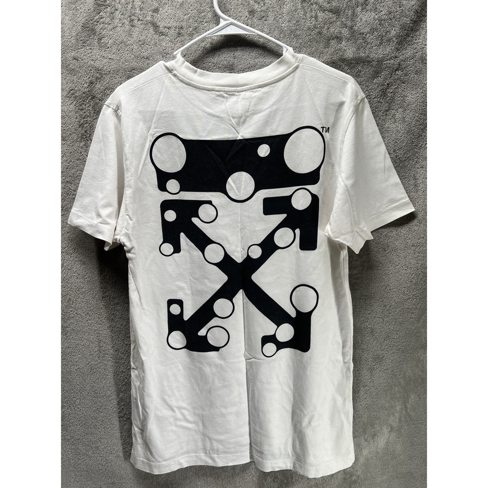 Authentic Off White Men's Small Tee Shirt White Arrows Graphic Streetwear Hype